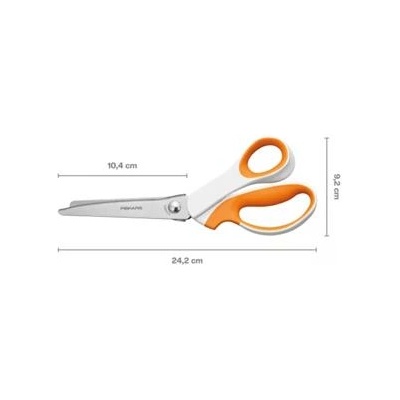 Fiskars Ножица, зигзагообразна, 24, 2 см, FISKARS "SoftGrip", бяла/оранжева 1070024 (1070024)