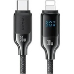 Usams USAMS USB-C to Lightning 30W 1.2m Digital Display Zinc Alloy Fast Charging Data Cable HX Series SJ741USB01 (US-SJ741)