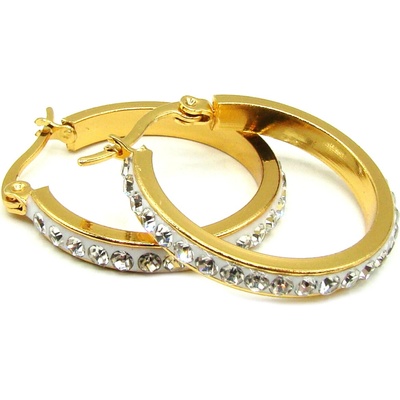 OceloveSperky1 Náušnice KRUHY GOLD 25 mm z Chirurgické oceli NS260181