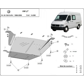 Scut Motor - Румъния Метална кора под двигател volkswagen lt от 1996 до 2006 (73703)