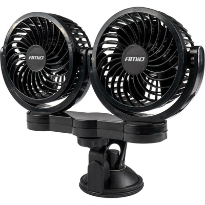 Amio 03011 Ventilátor do auta s přísavkou 2x4" 24V