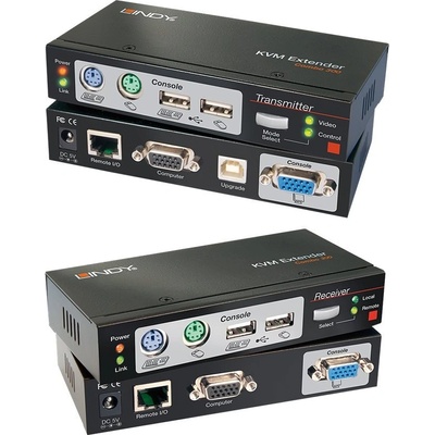 Lindy LINDY Cat5 KVM екстендър Combo 300 PS/2 USB & VGA (39378)
