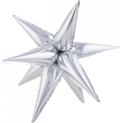 Funny Fashion Foliový balonek 3D hvězda velká stříbrná 67 cm