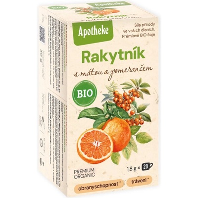APOTHEKE BIO SELECTION RAKYT. ČAJ S MÄTOU A POMARANČOM 20 x 1,5 g
