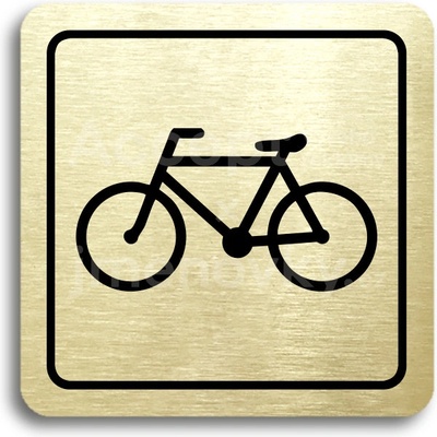 ACCEPT Piktogram bicykl - zlatá tabulka - černý tisk