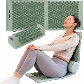 TREXO Akupresurní podložka velká s polštářkem TXO-B4Z005-GN green