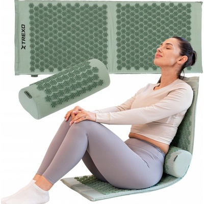 TREXO Akupresurní podložka velká s polštářkem TXO-B4Z005-GN green