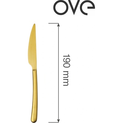 Ove 12 ks Nůž dezertní 190 mm OVE Amarone Gold