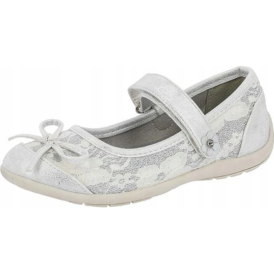 Lico dívčí baleríny na suchý zip s krajkou bílé