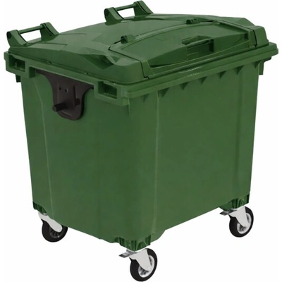 Plastik Gogić Plastový kontejner 1100 l zelený, ploché víko s vhozem