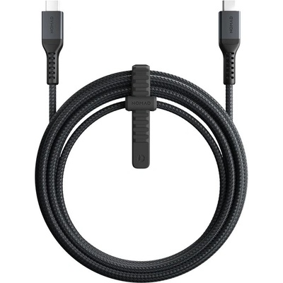 Nomad Kevlar USB-C to USB-C Charging Cable v2 100W - здрав кевларен USB-C към USB-C кабел за MacBook и устройства с USB-C порт (300 см) (черен)