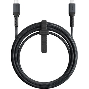 Nomad Kevlar USB-C to USB-C Charging Cable v2 100W - здрав кевларен USB-C към USB-C кабел за MacBook и устройства с USB-C порт (300 см) (черен)