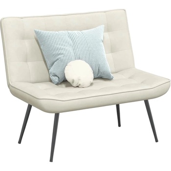 vidaXL Пейка, кремава, 110x74x84 см, кадифе (4012345)