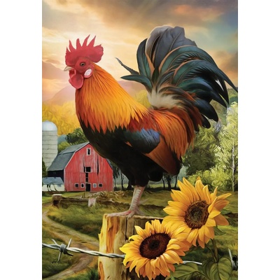 Norimpex - Puzzle Diamant painting: Rooster on the farm 30x40cm - 1 - 39 piese