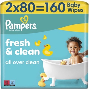Pampers Бебешки мокри кърпички Pampers - Fresh & Clean, 2 х 80 броя (1100049769) - ozone