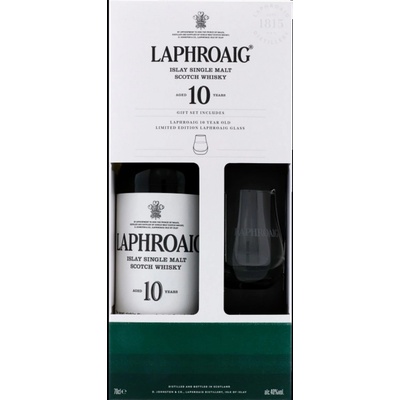 Laphroaig 10y 40% 0,7 l (dárkové balení 1 sklenice)