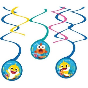 Amscan Špirály Baby Shark 6 ks, mix motívov