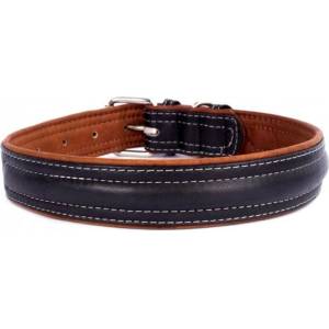 COLLAR Кожен нашийник Soft за куче - 38 - 49см, 25мм, черно - кафяво