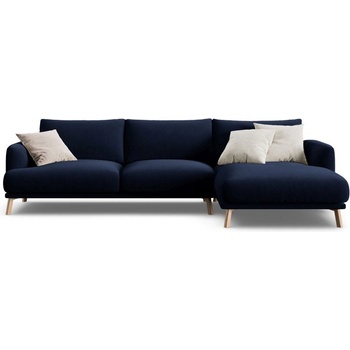 Micadoni Тъмносин кадифен ъглов диван (десен ъгъл) Naomi - Micadoni (MIC_RC_44_F1_NAOMI2)