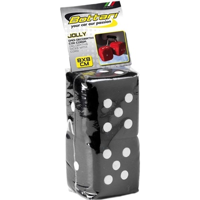 Přívěsek na klíče BOTTARI Kostky plyšové černé 8x