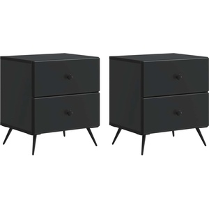 vidaXL Нощен шкаф 2 бр. Черно 43 x 34, 5 x 47, 5 см Инженерна дървесина (895448)