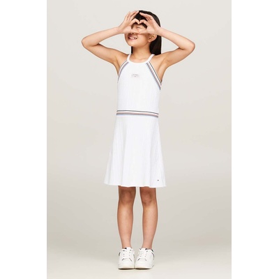 Tommy Hilfiger Детска рокля Tommy Hilfiger в бяло къса със стандартна кройка (KG0KG07940.128.176.PPYH)
