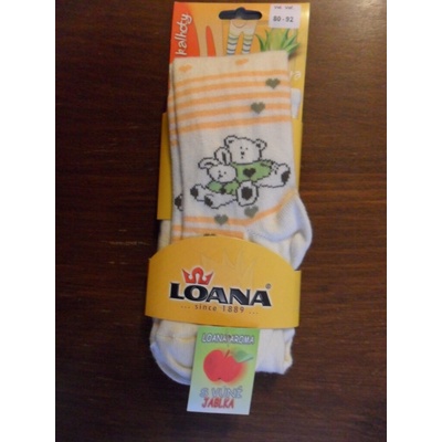 dětské punčochové kalhoty 51128 LOANA béžové s oranžovou