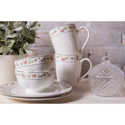 Clayre & Eef Porcelánový dezertný tanier s ružičkami Cutty Rose - ∅ 21 x 2 cm