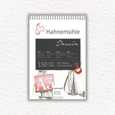 Hahnemühle skicár DESSIN špirálová väzba 150 gsm 25 listov A3