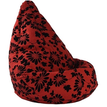 Image 1 of PUFRELAX Калъф за пуф круша, 160л. , Nirvana Light - Poppy (COVER_PUF-G-NL-PT-PPY)