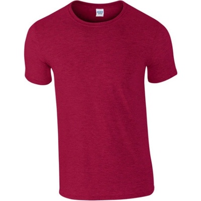 Gildan pánske tričko G64000 antique cherry red heather