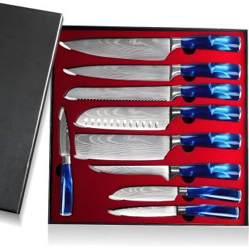 HARAHU Комплект кухненски ножове bl-13829 - 9бр / Синьо kp13829 (bl-13829)