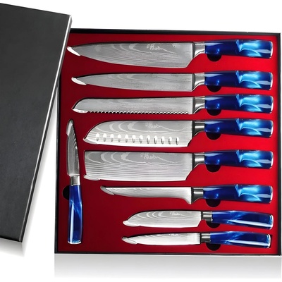 HARAHU Комплект кухненски ножове bl-13829 - 9бр / Синьо kp13829 (bl-13829)