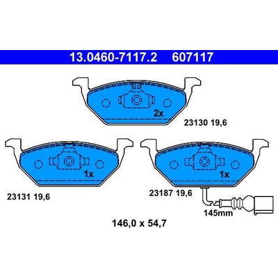 Sada brzdových destiček ATE 13.0460-7117 (AT 607117) -... – Sleviste.cz