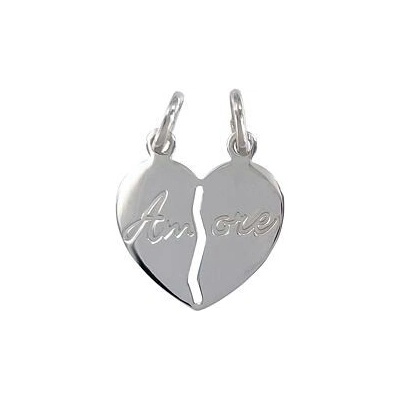 Infinitysilver Strieborný prívesok rozlamovacie srdce AMORE SP220376