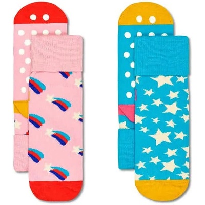 Чорапи Happy socks Shooting Star Anti-Slip socks 2 pairs - Blue / Pink (Multicolor)