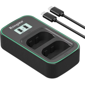KingMa Двойно зарядно PD3.0 LCD LP-E6 USB Fast Charger за Canon