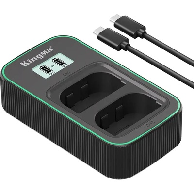KingMa Двойно зарядно PD3.0 LCD LP-E6 USB Fast Charger за Canon