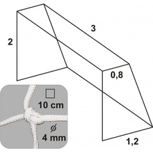 KV Řezáč Hádzanárska sieť 3x2x0,8x1,2/10/4mm