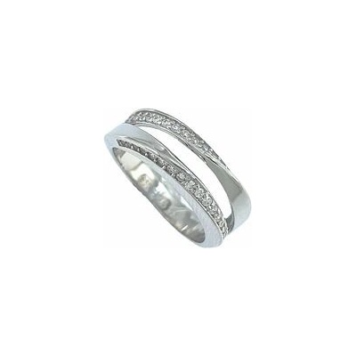 Infinitysilver Strieborný prsteň so zirkónmi krútený OR37052