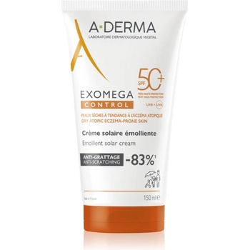 A-DERMA Exomega Control Emollient Solar Cream защитен крем за лице и тяло SPF 50+ 150ml