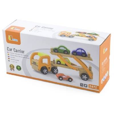 Детска играчка Viga - Автовоз с 4 колички (44641)