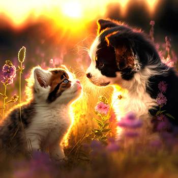SunsOut - Puzzle Cat and Dog - 500 piese