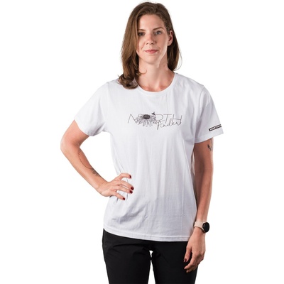 Northfinder Dámske outdoorové tričko voľného strihu z organickej bavlny RAYMUNDA white