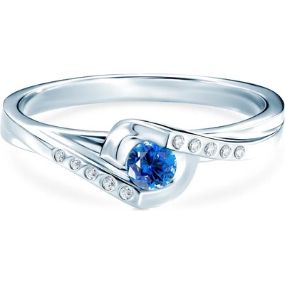 SAVICKI Пръстен Heart of the Ocean: бяло злато, син сапфир