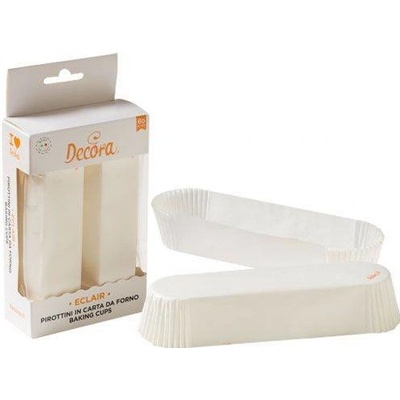 Decora Papierové košíčky na éclairs Wilton 135x33x28 mm biele 60 ks