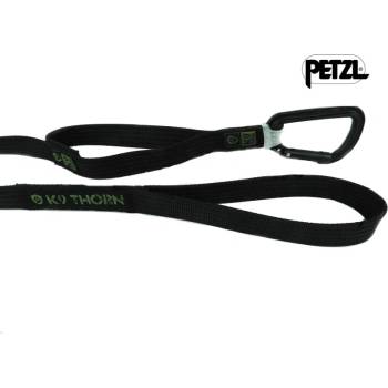 K9 Thorn Каишка с двойна дръжка и Petzl карабинер, черна, XL (0015/20.BLK.XL)