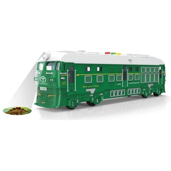 Wiky Влак с маховик с ефекти и проекция зелен 33 см