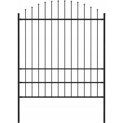 vidaXL Zahradní plot s hroty ocel (1,75–2) x 1,7 m černý