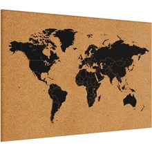 ALLboards Korková tabule MAPA SVĚTA 90 x 60 cm
